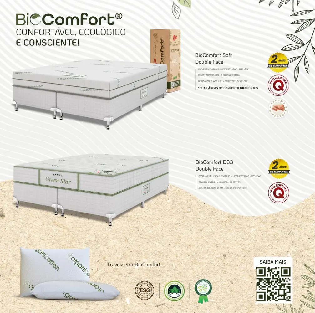 Imagem do catálogo com os modelos BioComfort Soft e BioComfort D33